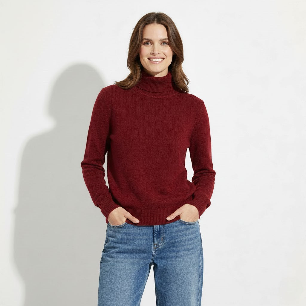 Riche | Pull col roulé femme en laine tricotée