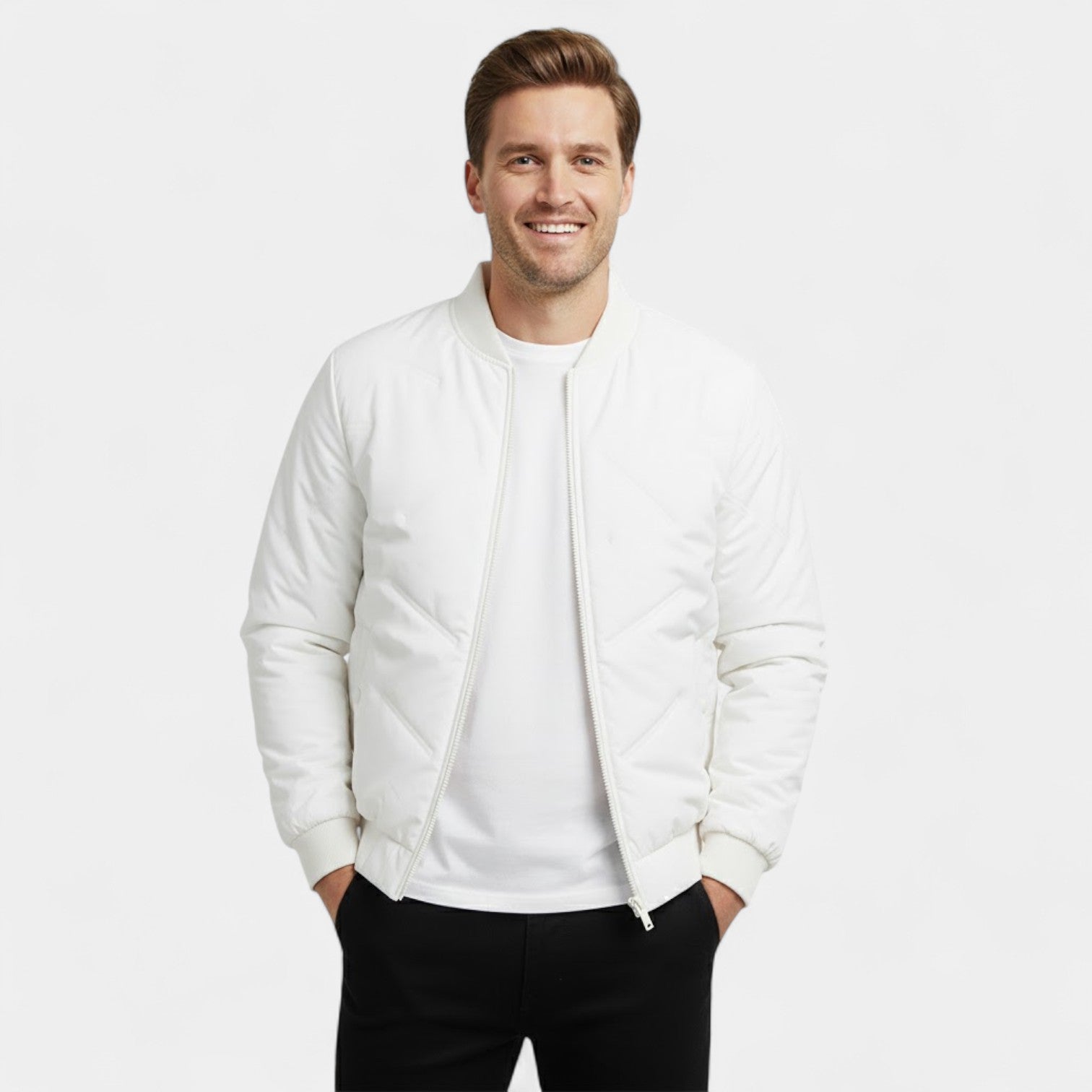 Riche | Veste Homme Matelassée en Coton – Col Montant