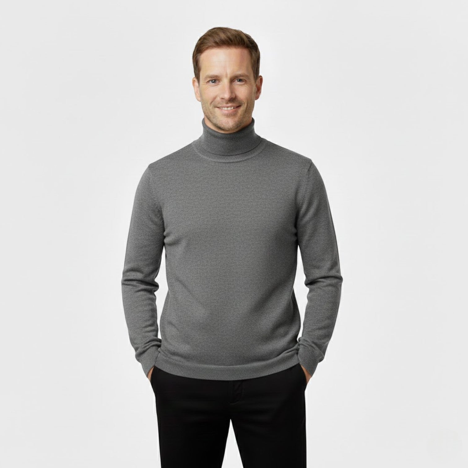 Riche | Lot de 3 pulls col roulé homme slim manches longues – élégants, raffinés, essentiels du quotidien