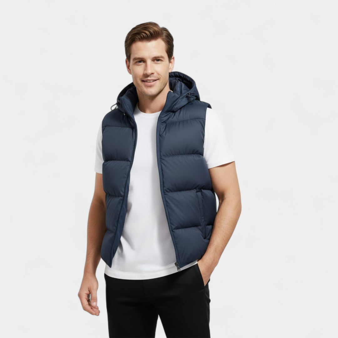 Riche | Men's Cotton Hooded Sleeveless Sweatshirt – Thick Thermal Casual