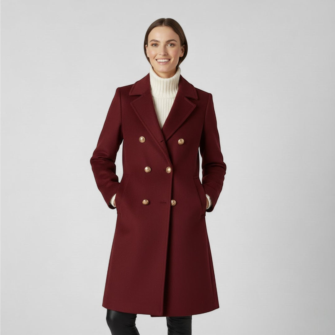 Riche | Women's Long Double-Breasted Tweed Coat