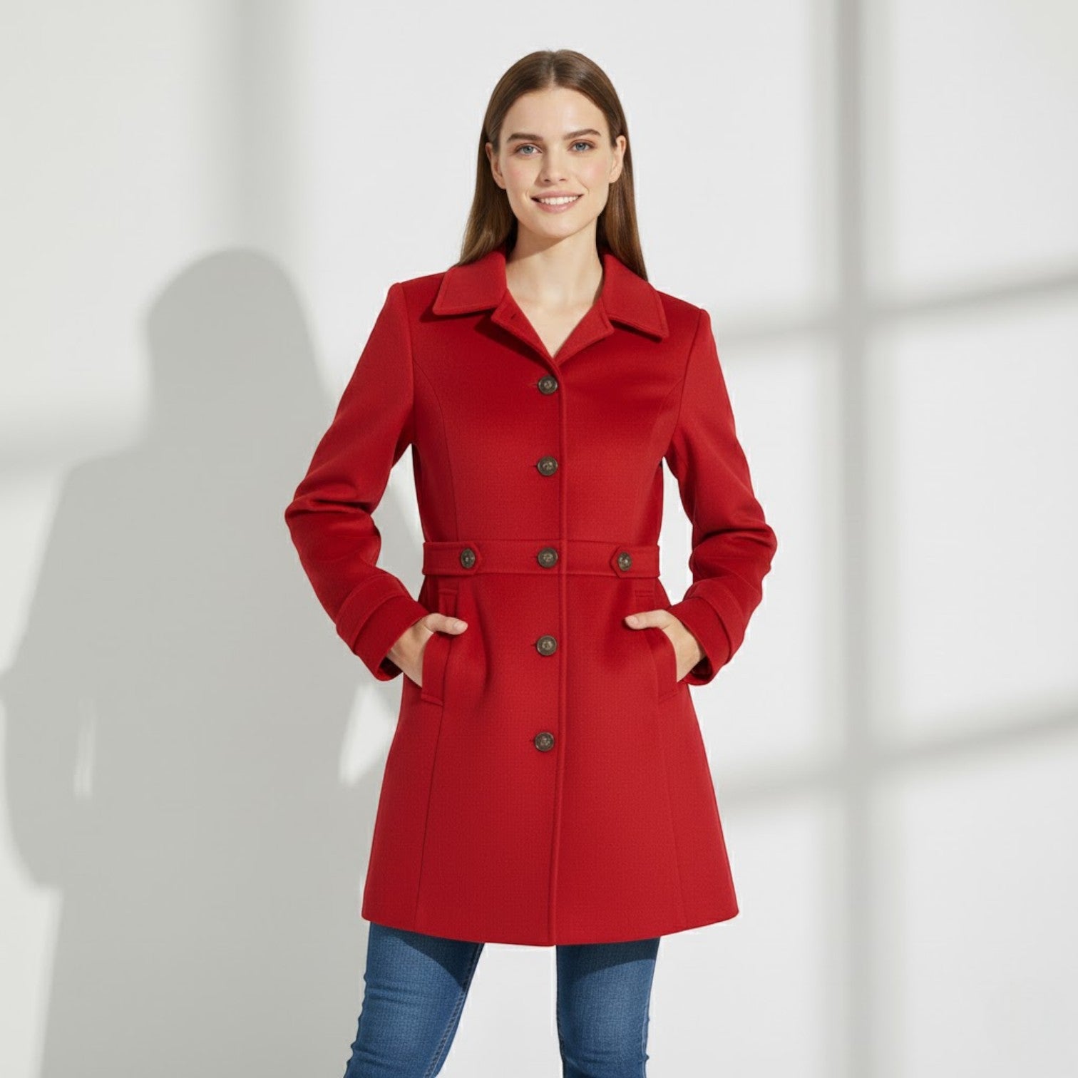 Riche | Manteau d’Hiver Élégant en Laine pour Femme