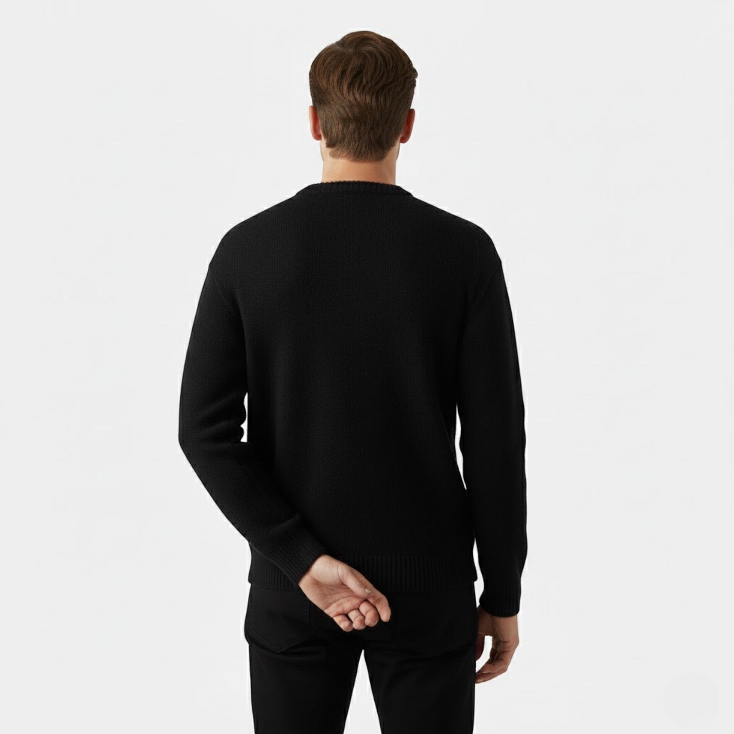 Riche | Pull homme épaissi en coton col rond