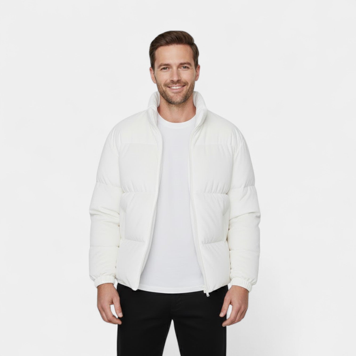 Riche | Veste Homme en Velours – Doudoune Matelassée à Col Montant