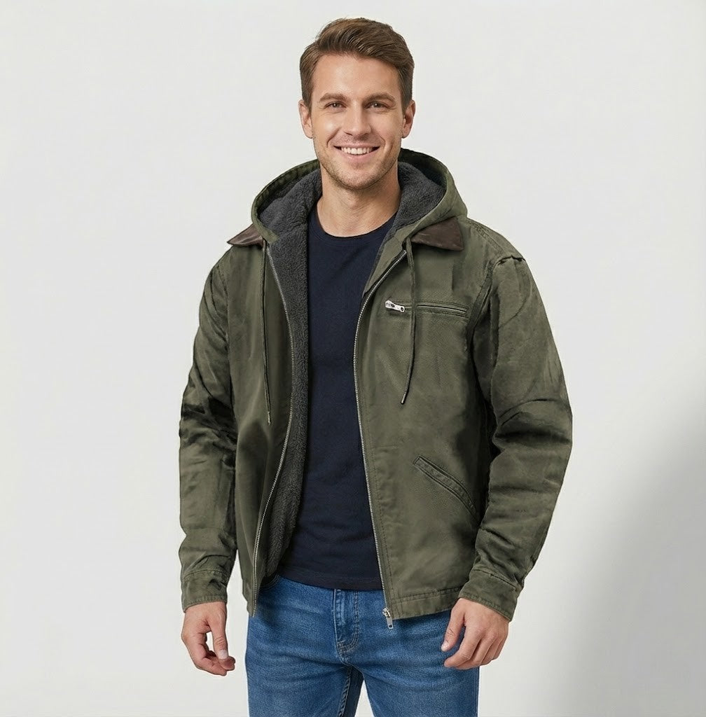 Riche | Men's Fleece Hooded Zip-Up Jacket