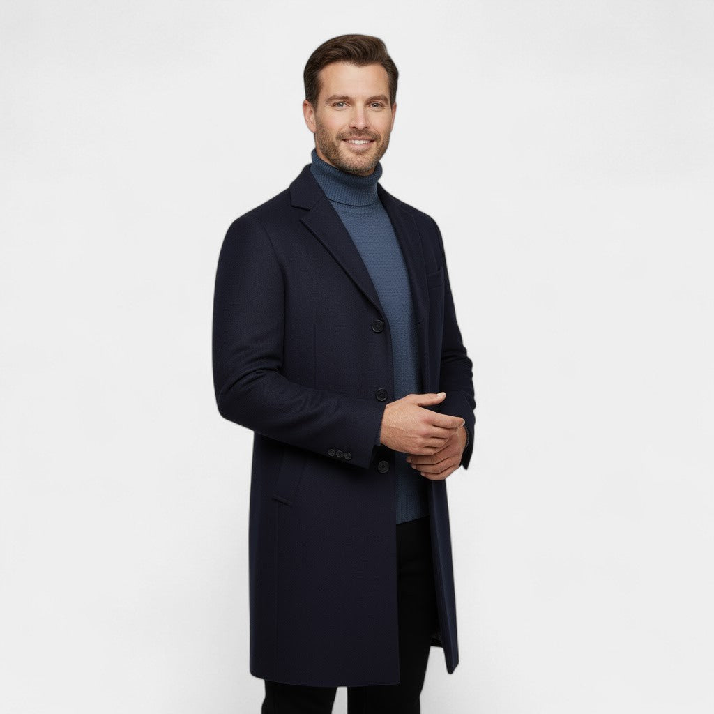 Riche | Men's mid-length wool trench coat