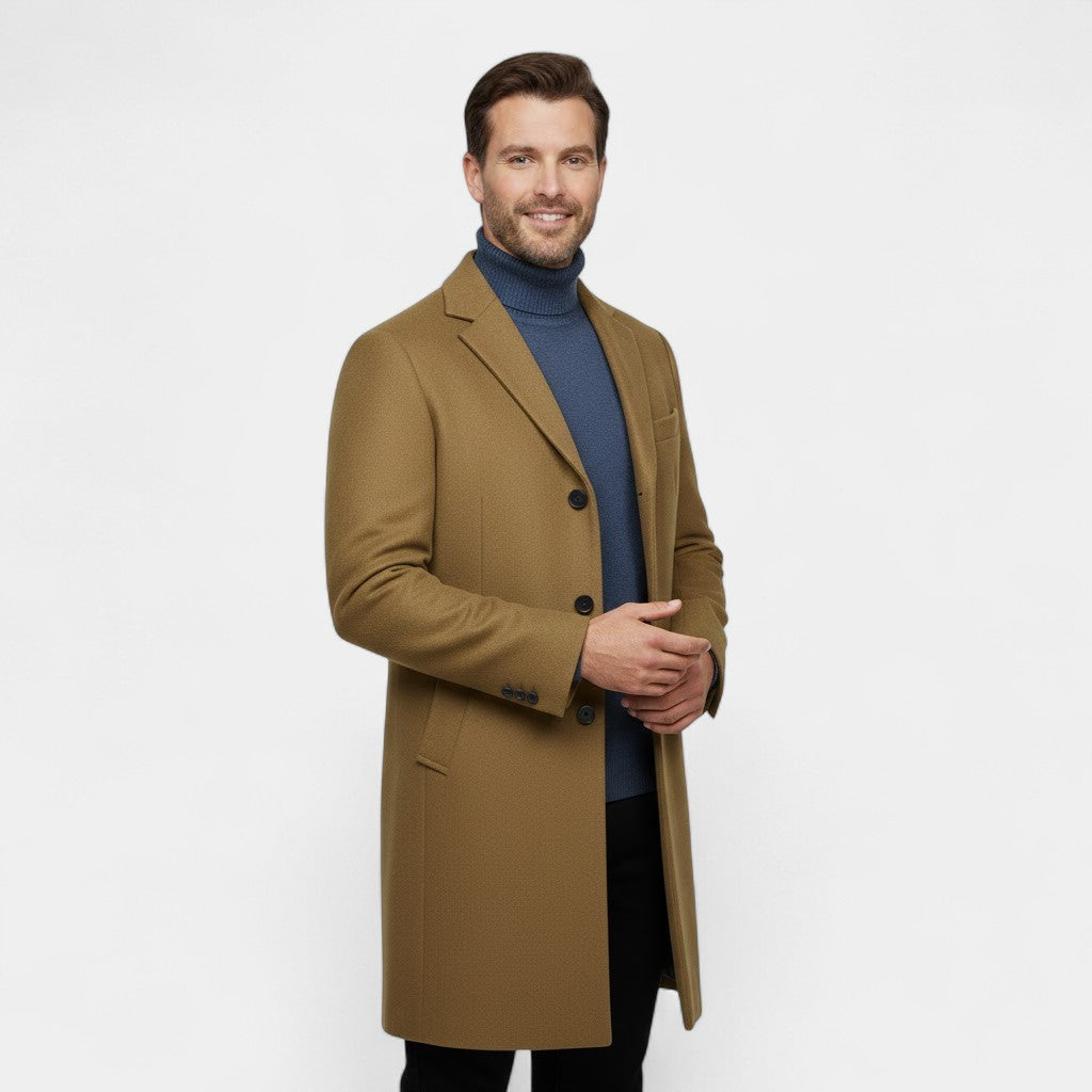 Riche | Men's mid-length wool trench coat
