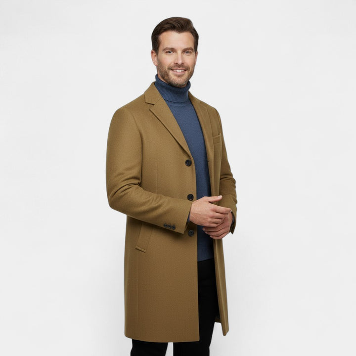 Riche | Men's mid-length wool trench coat
