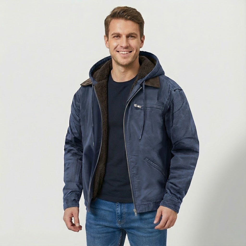 Riche | Men's Fleece Hooded Zip-Up Jacket