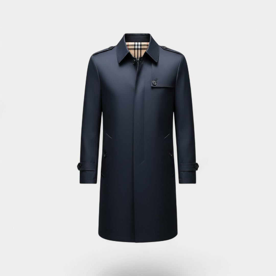 Riche | Halvlang herrejakke – Trenchcoat med reverskrave i klassisk snit