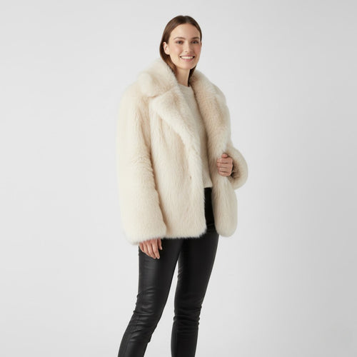 Riche | Manteau d’Hiver Femme en Chiffon, Laine et Fourrure