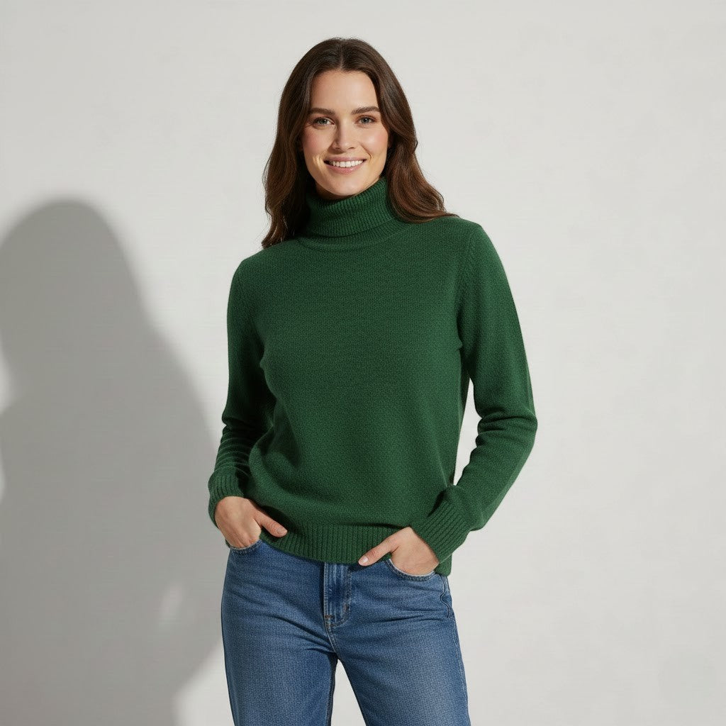 Riche | Pull col roulé femme en laine tricotée
