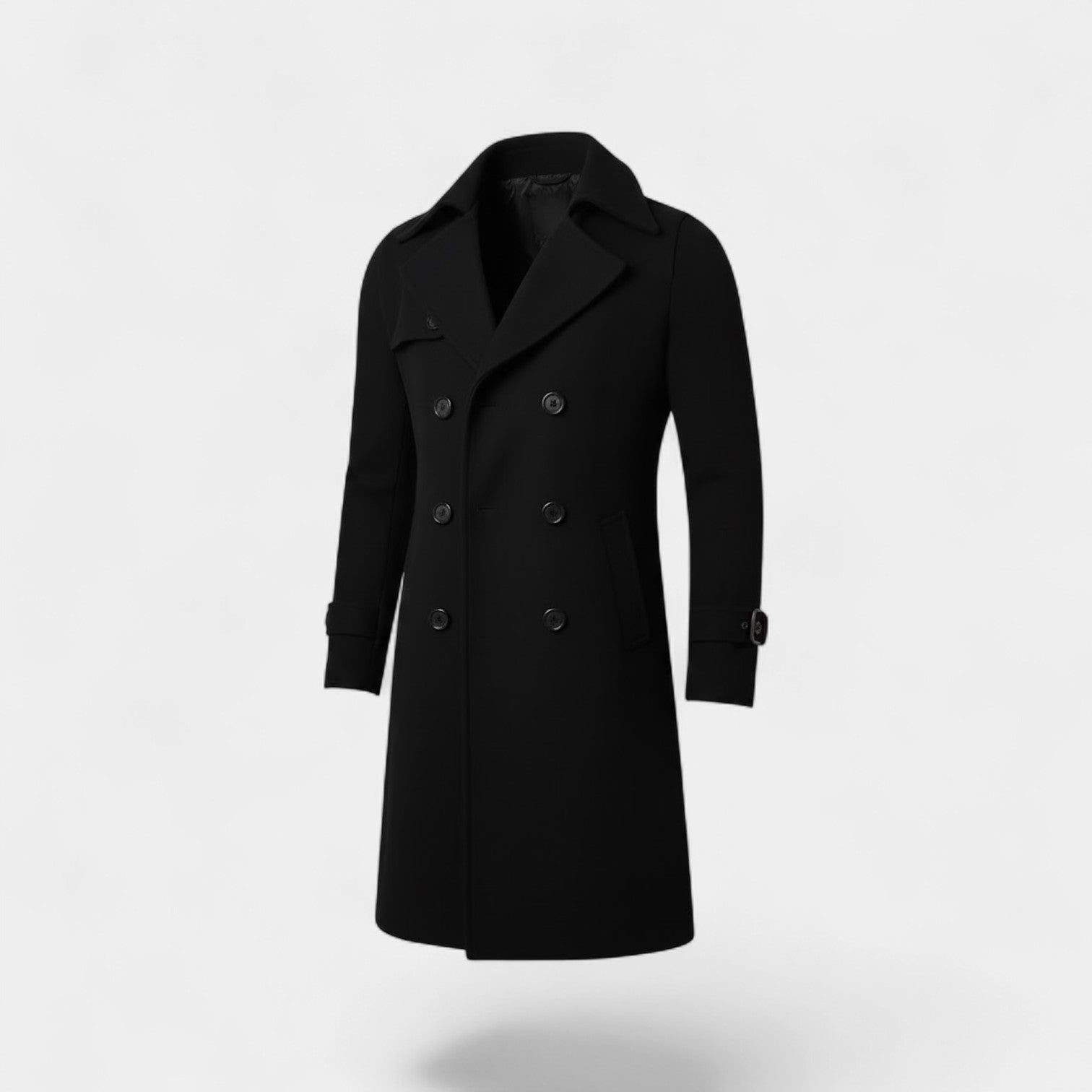 Riche | Manteau Homme en Laine – Long à Double Boutonnage avec Revers