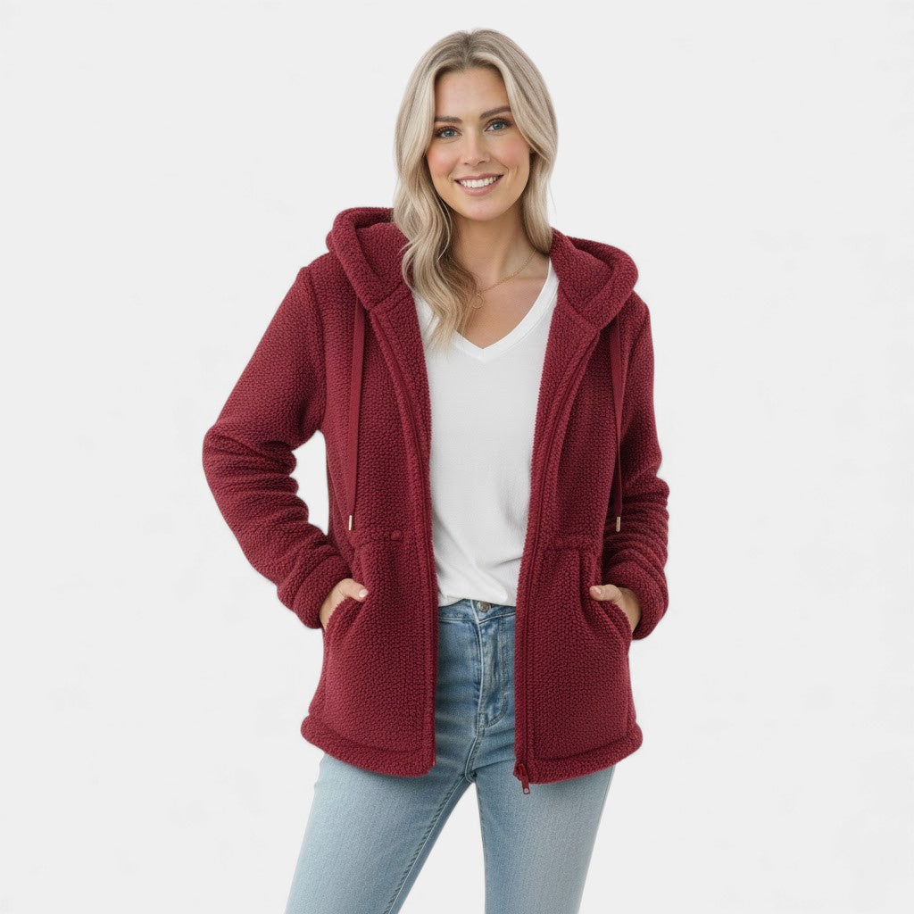 Riche | Veste femme à capuche en laine