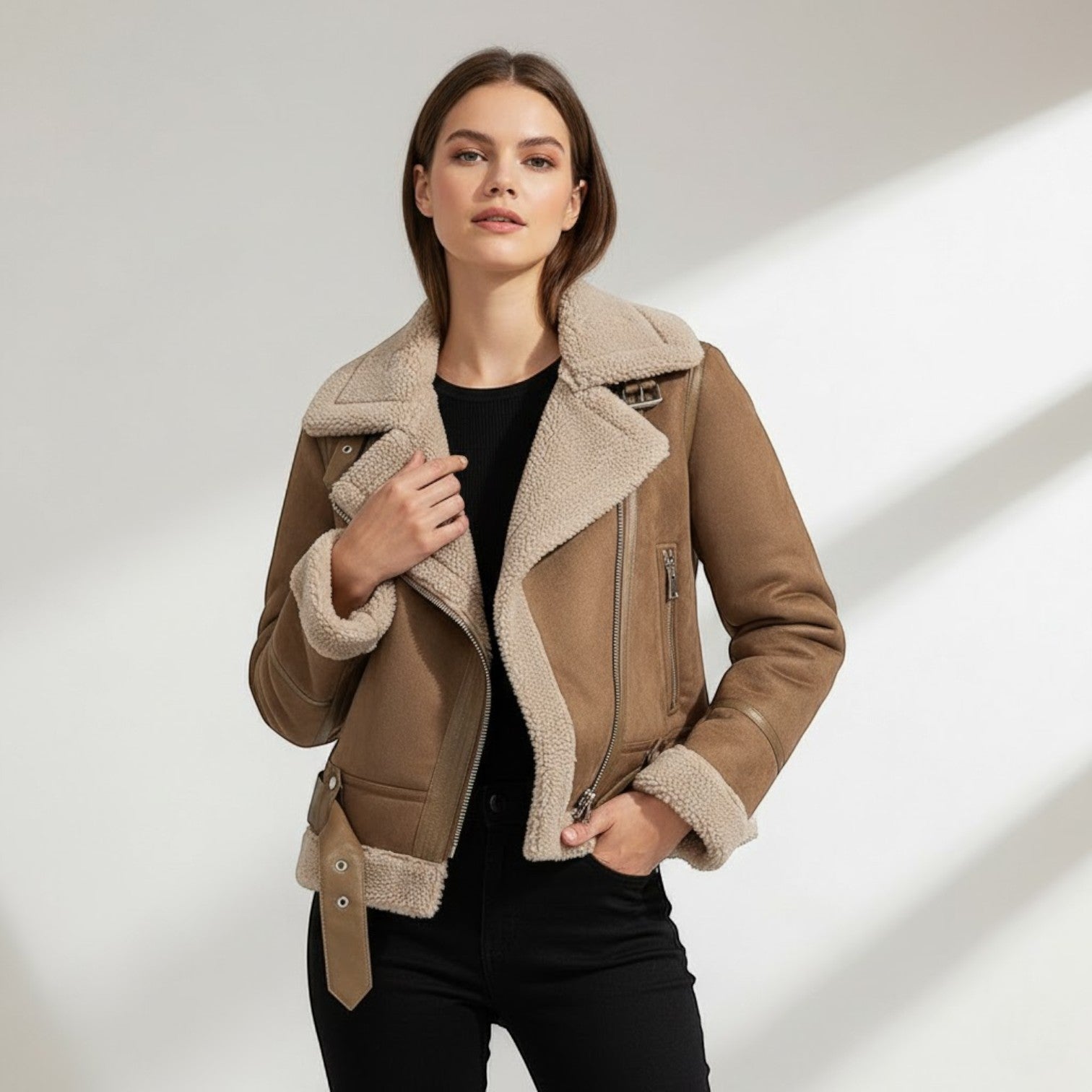 Riche | Veste Femme en Daim et Laine d’Agneau Hiver