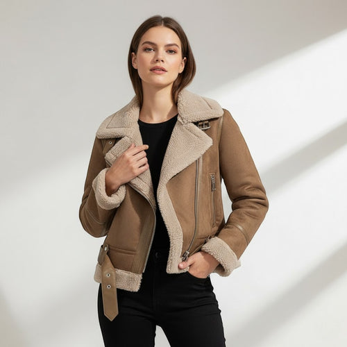 Riche | Veste Femme en Daim et Laine d’Agneau Hiver