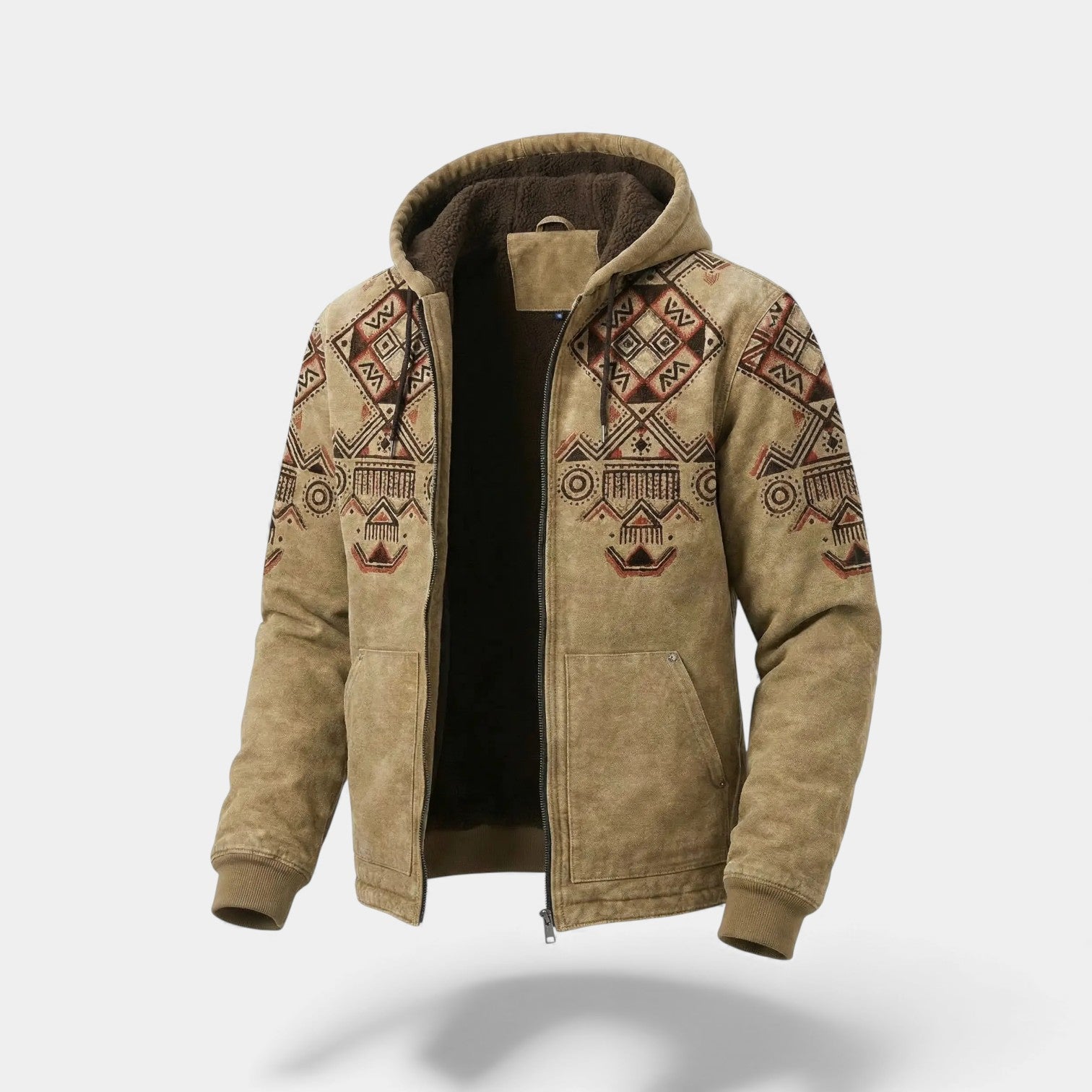 Riche | Cardigan imprimé rétro homme doublé polaire