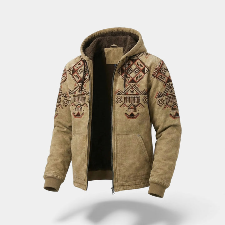 Riche | Cardigan imprimé rétro homme doublé polaire