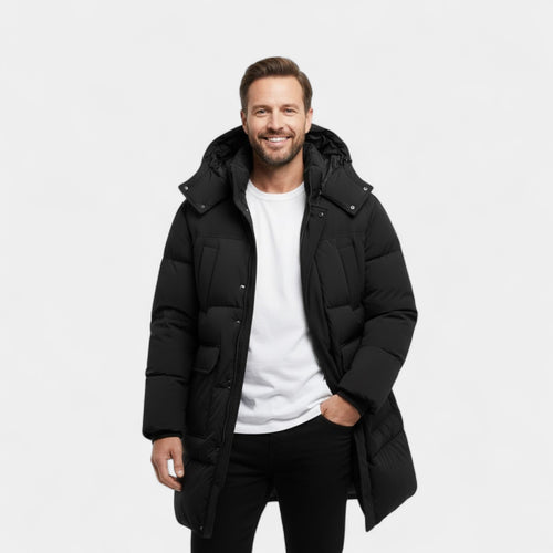 Riche | Manteau d’Hiver Homme – Long Imperméable à Capuche