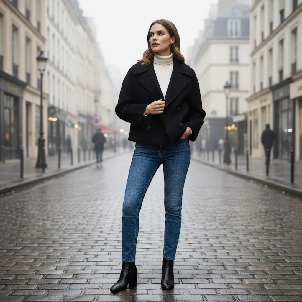 Riche | Women's short double-breasted wool jacket