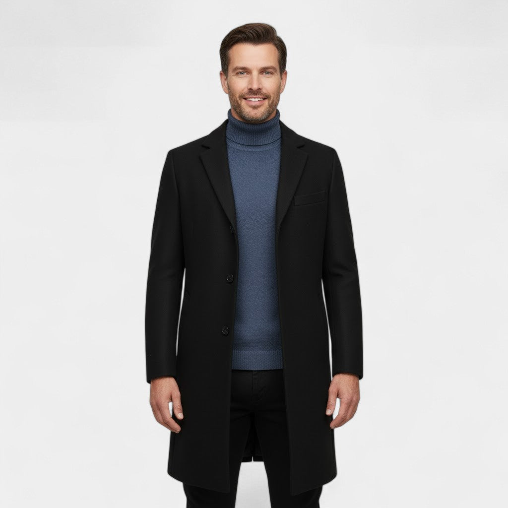 Riche | Men's mid-length wool trench coat