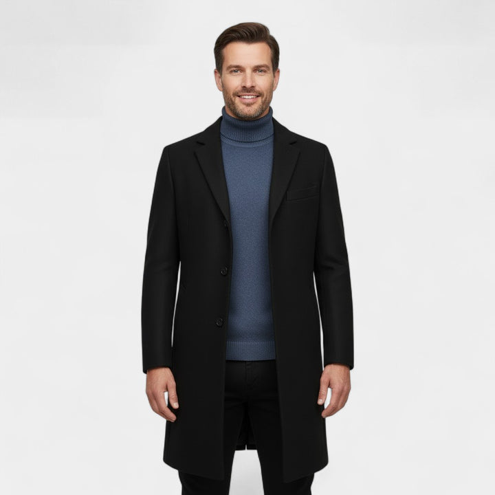 Riche | Men's mid-length wool trench coat