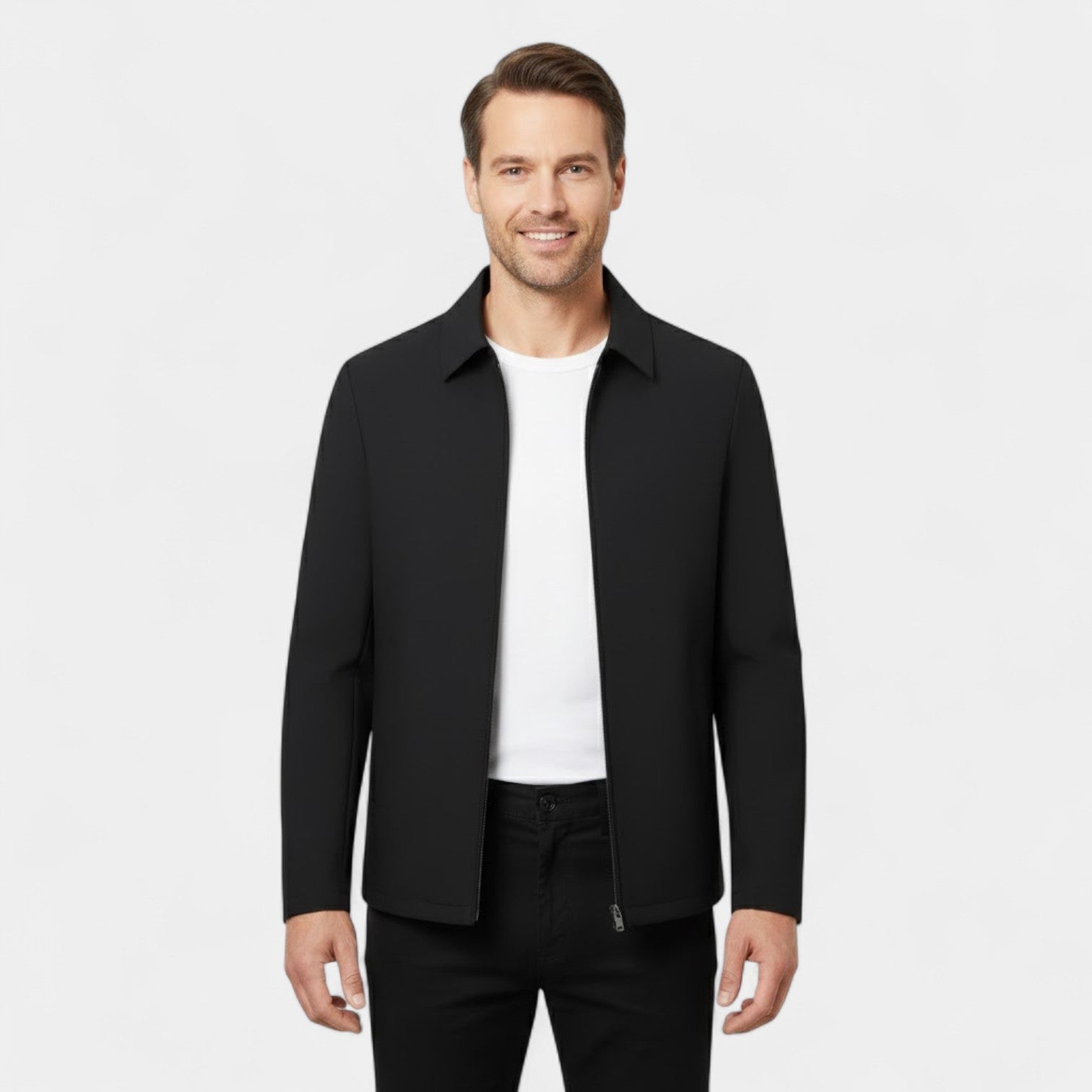 Riche | Veste Homme – Manteau Col Polo en Tissu Technique
