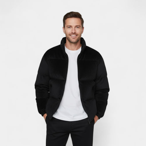 Riche | Veste Homme en Velours – Doudoune Matelassée à Col Montant