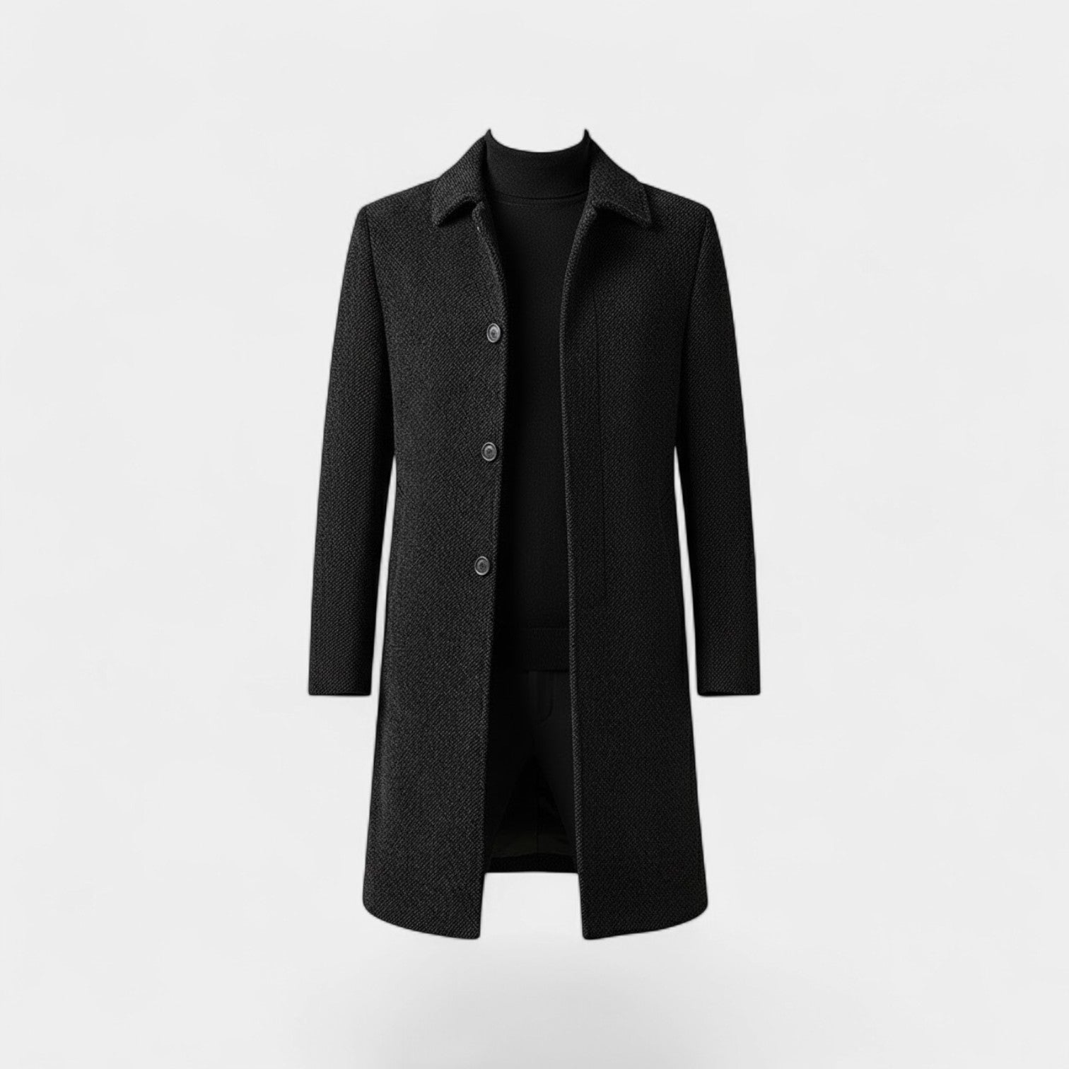 Riche | Manteau Homme en Laine et Velours – Col à Revers Coupe Classique