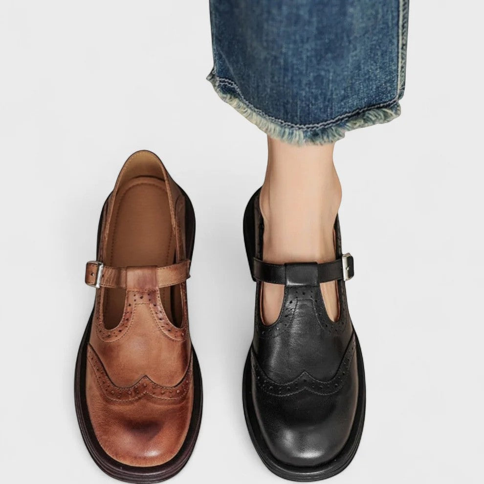 Riche | Chaussures Femme Structurées à Talon Épais en Cuir