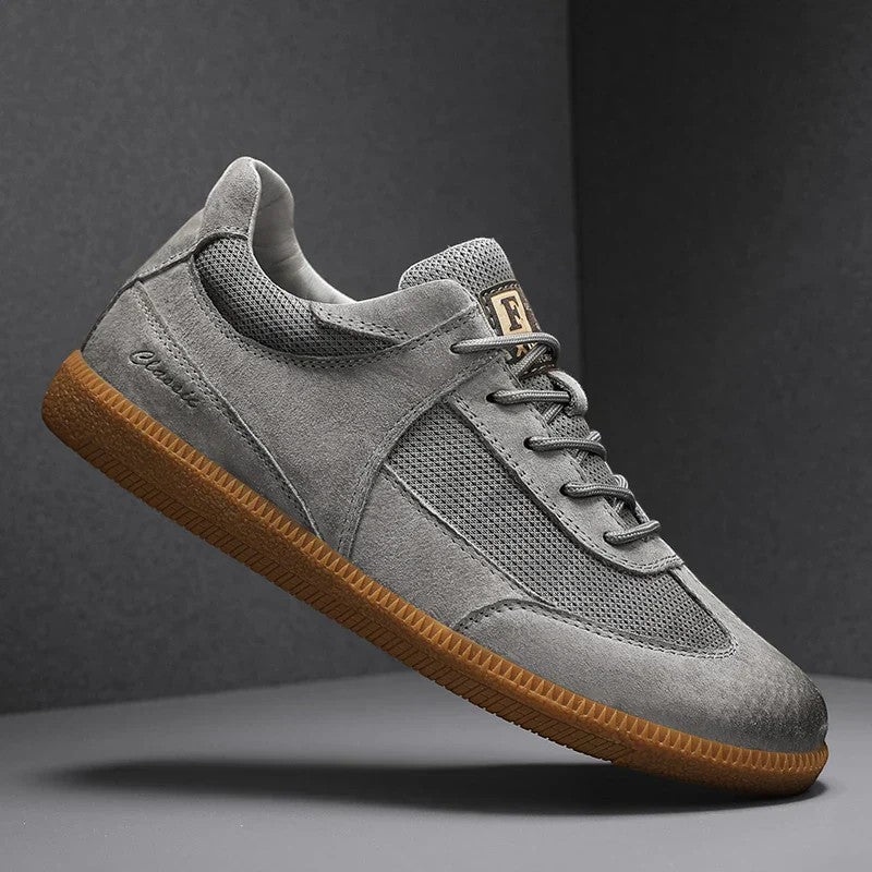 Baskets casual homme en cuir suédé – Empiècements mesh respirants