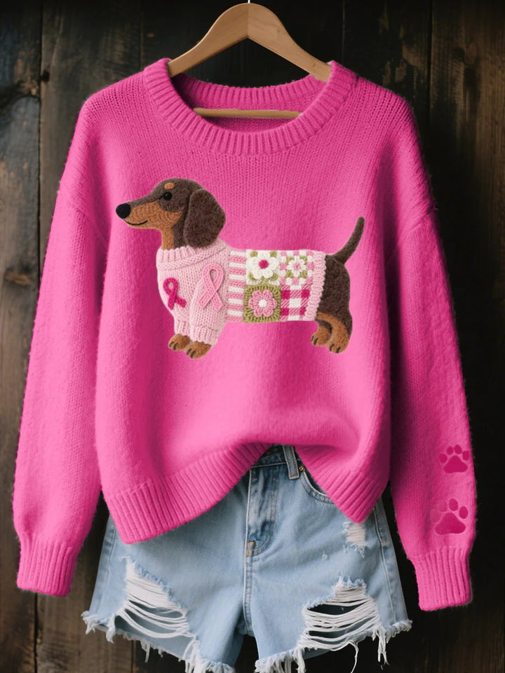 Women's Round-Neck Knit Sweater – Regular Fit | Warm Textured Knit