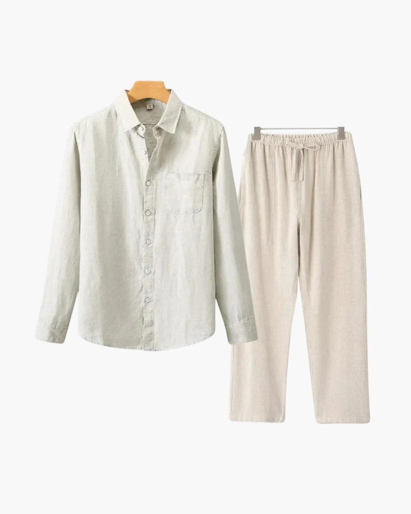 Men's linen shirt and pants set – Long sleeves