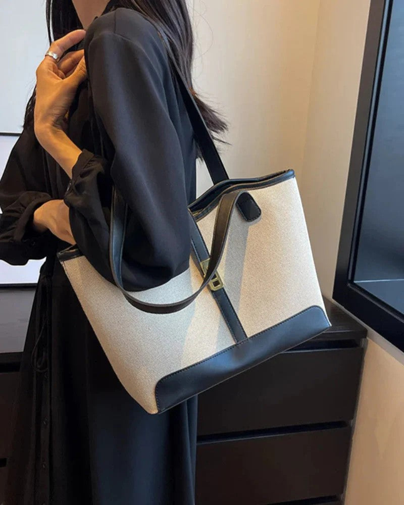 Structured canvas tote bag for women – Large capacity