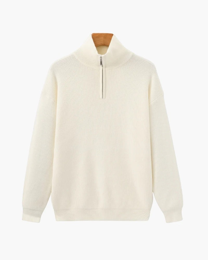 Pull Homme en Maille Fine Demi-Zip – Col Montant