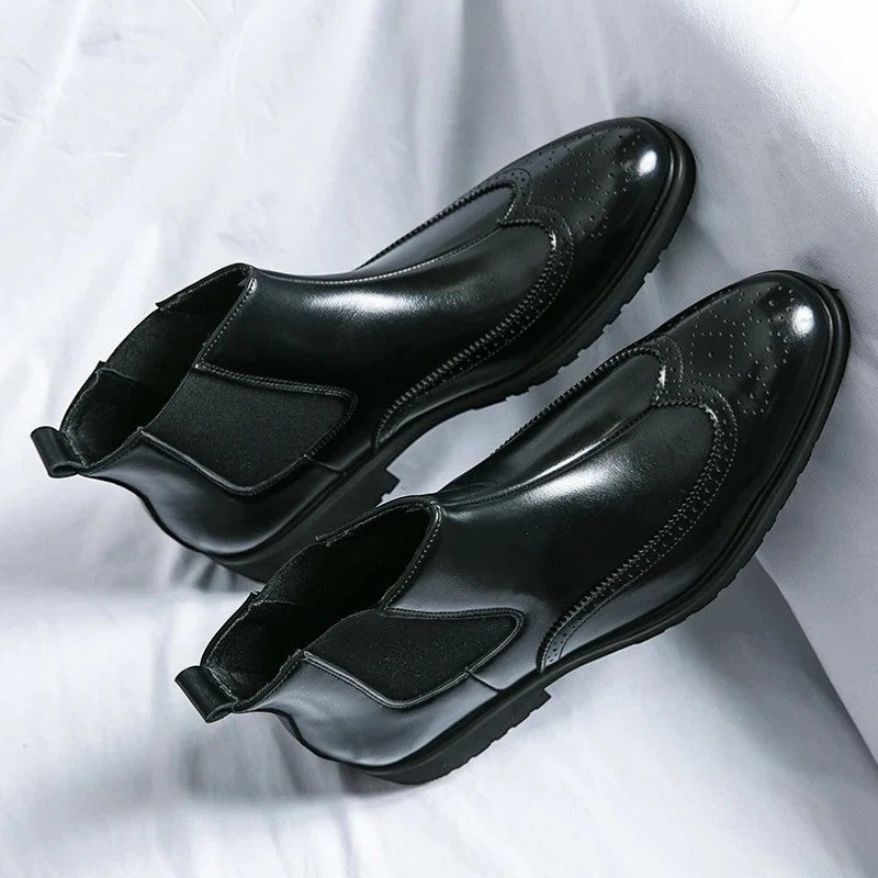 Chelsea-støvler til mænd i læder – Spids tå, lav hæl