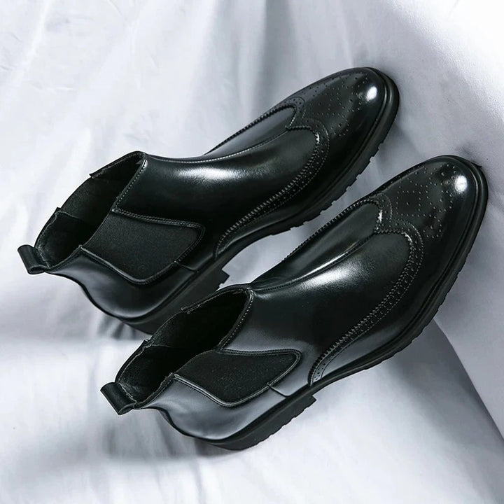 Chelsea-støvler til mænd i læder – Spids tå, lav hæl