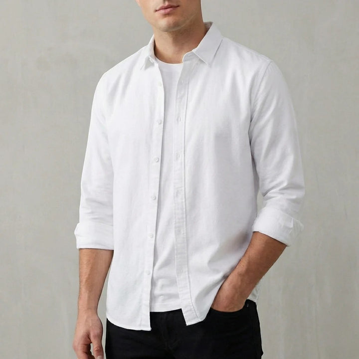 Chemise homme en lin manches longues – Coupe décontractée casual