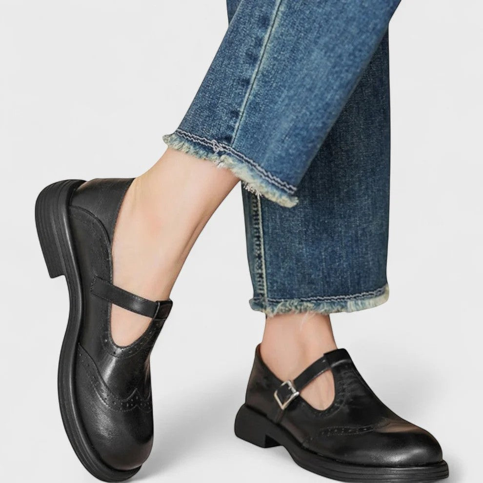 Riche | Chaussures Femme Structurées à Talon Épais en Cuir