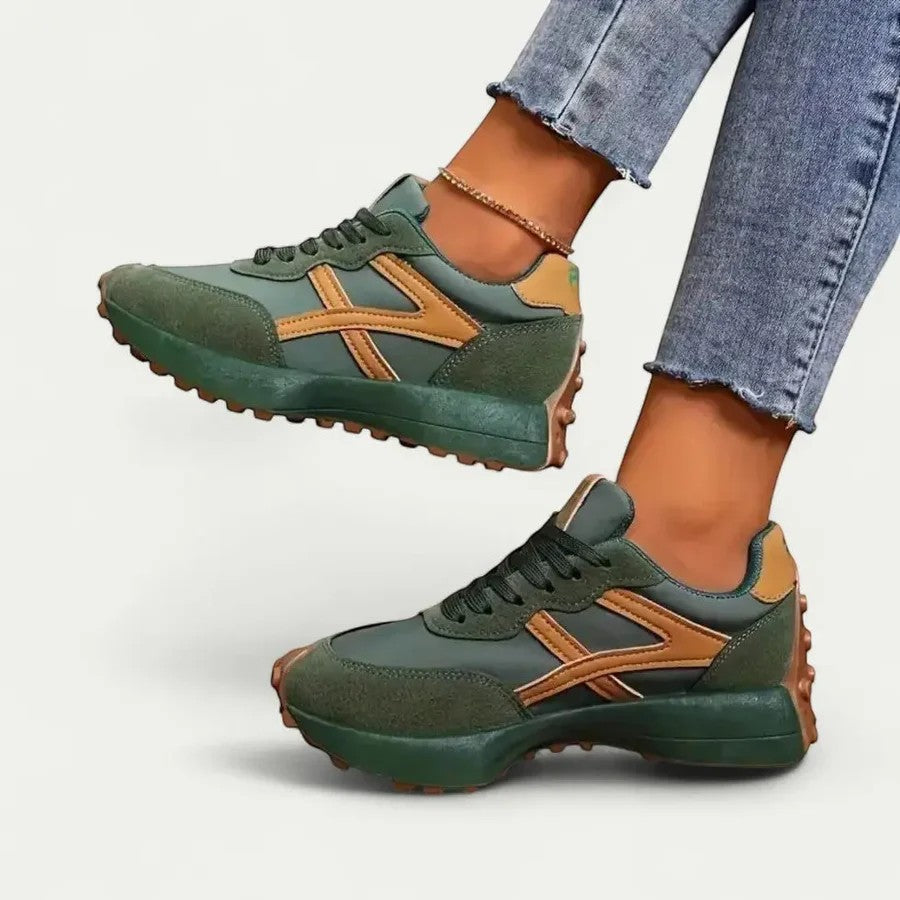 Baskets femme casual en cuir – Semelle plateforme basse