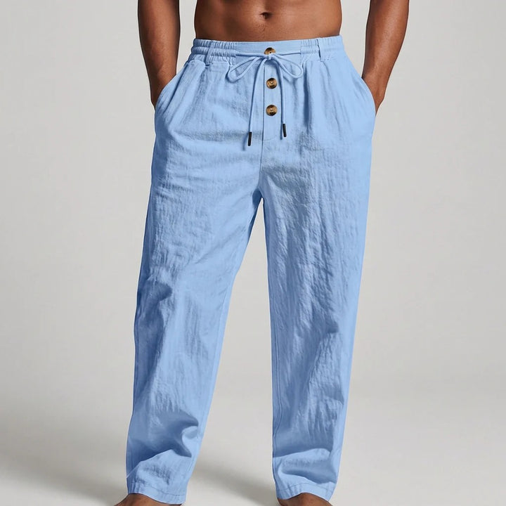 Herrenhose aus Leinen mit Kordelzug – Lässiger, gerader Schnitt