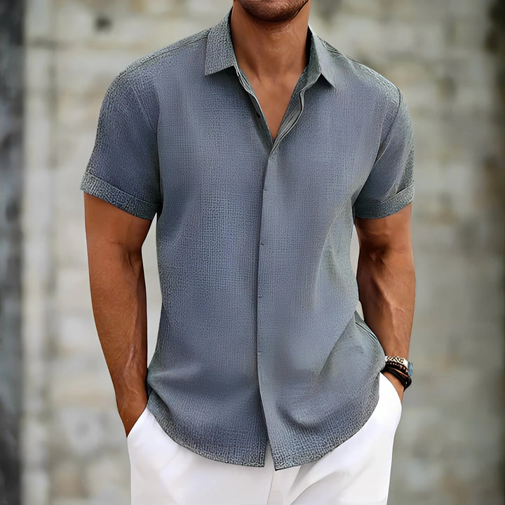 Chemise homme en lin manches courtes – Coupe décontractée