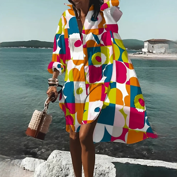 Damebluse i let stof – Oversize-pasform med lange ærmer