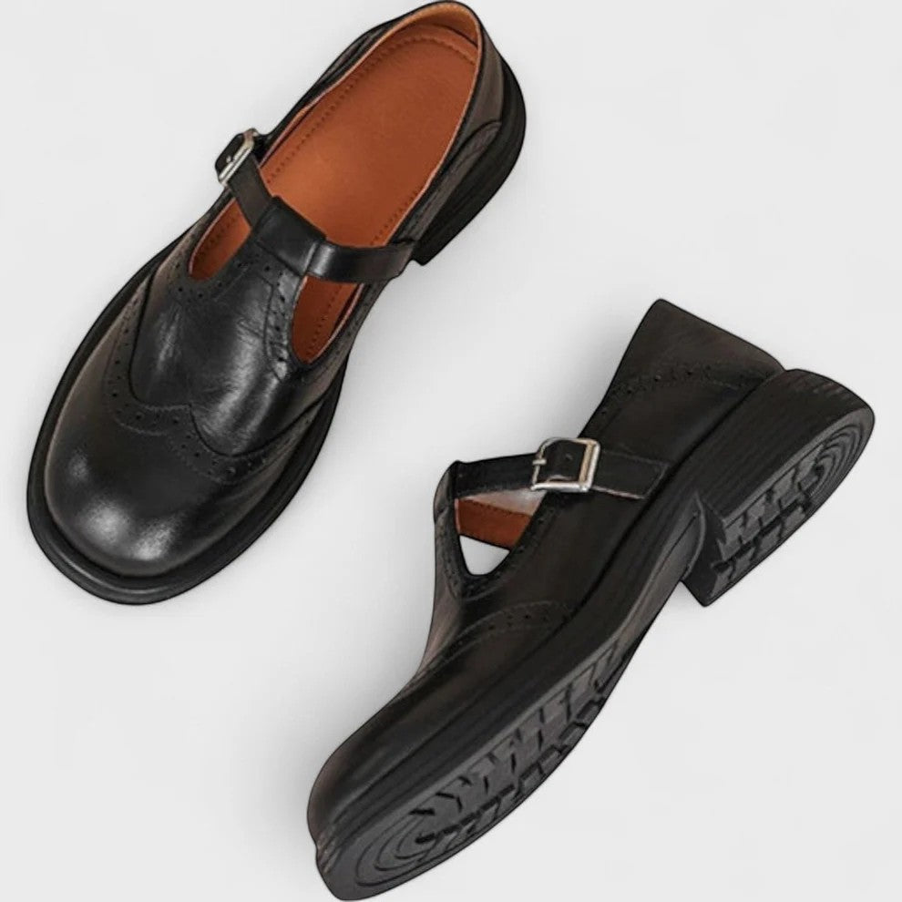 Riche | Chaussures Femme Structurées à Talon Épais en Cuir