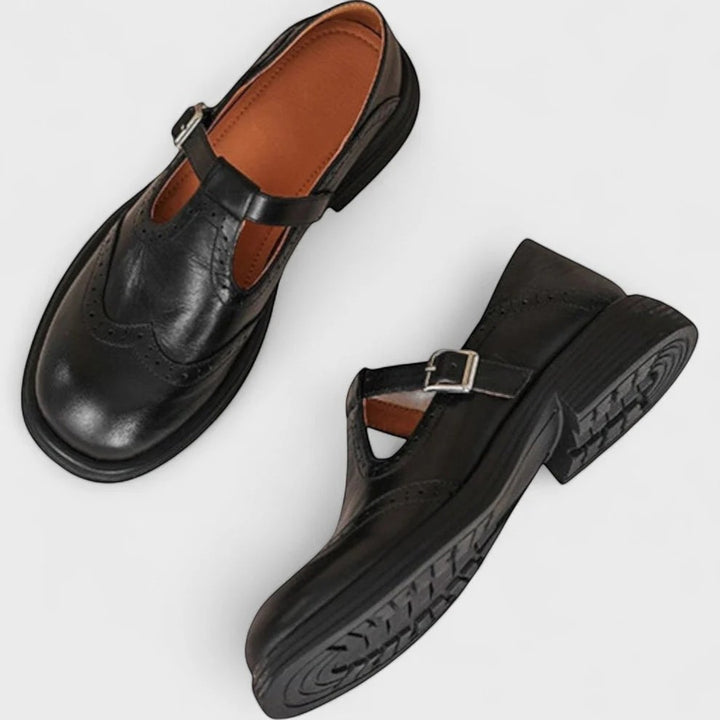 Riche | Chaussures Femme Structurées à Talon Épais en Cuir