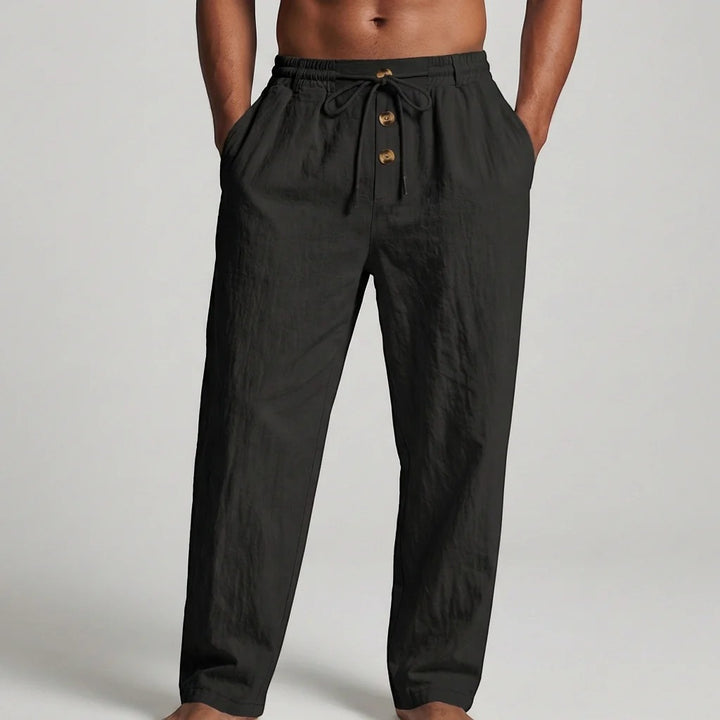 Herrenhose aus Leinen mit Kordelzug – Lässiger, gerader Schnitt