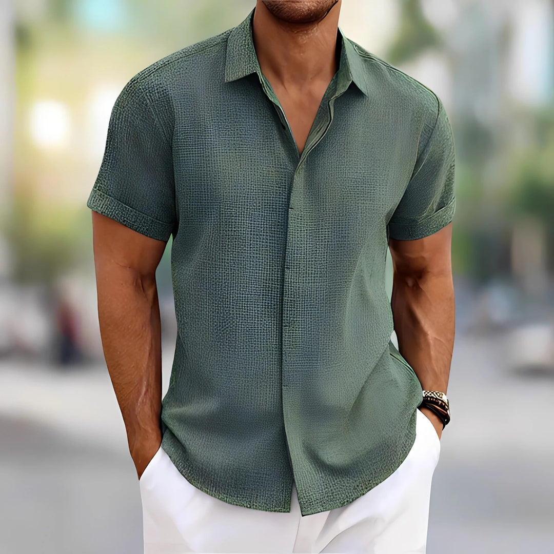 Chemise homme en lin manches courtes – Coupe décontractée