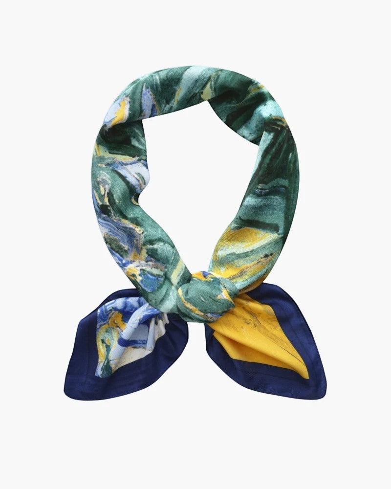 Foulard Carré Femme en Satin de Soie – Écharpe Élégante Polyvalente