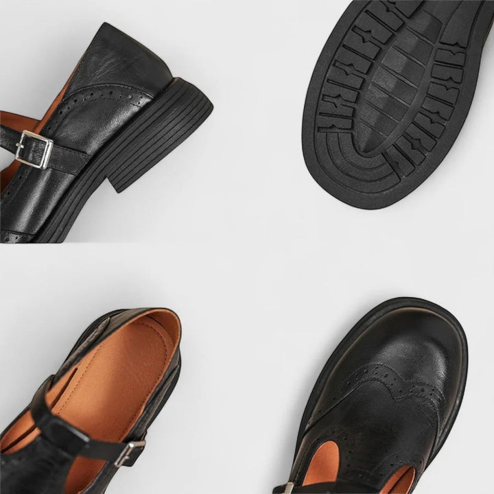 Riche | Chaussures Femme Structurées à Talon Épais en Cuir