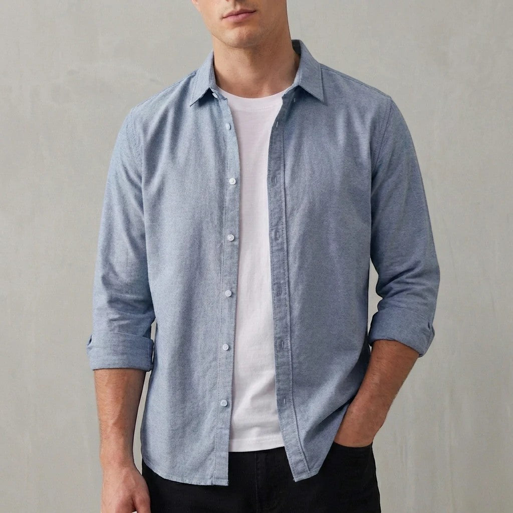Chemise homme en lin manches longues – Coupe décontractée casual